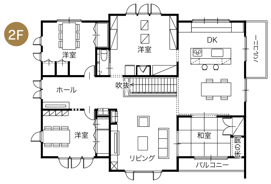 一条工務店 松茂ハウジングパーク住宅展示場 モデルハウス 間取り2F